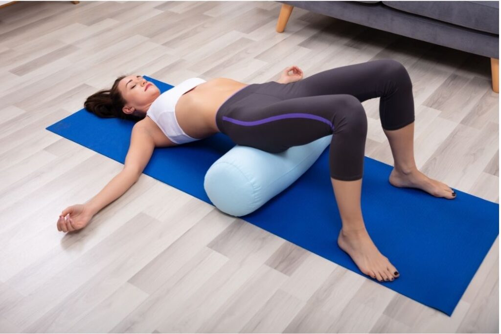 bolster setu bandha sarvangasana pont