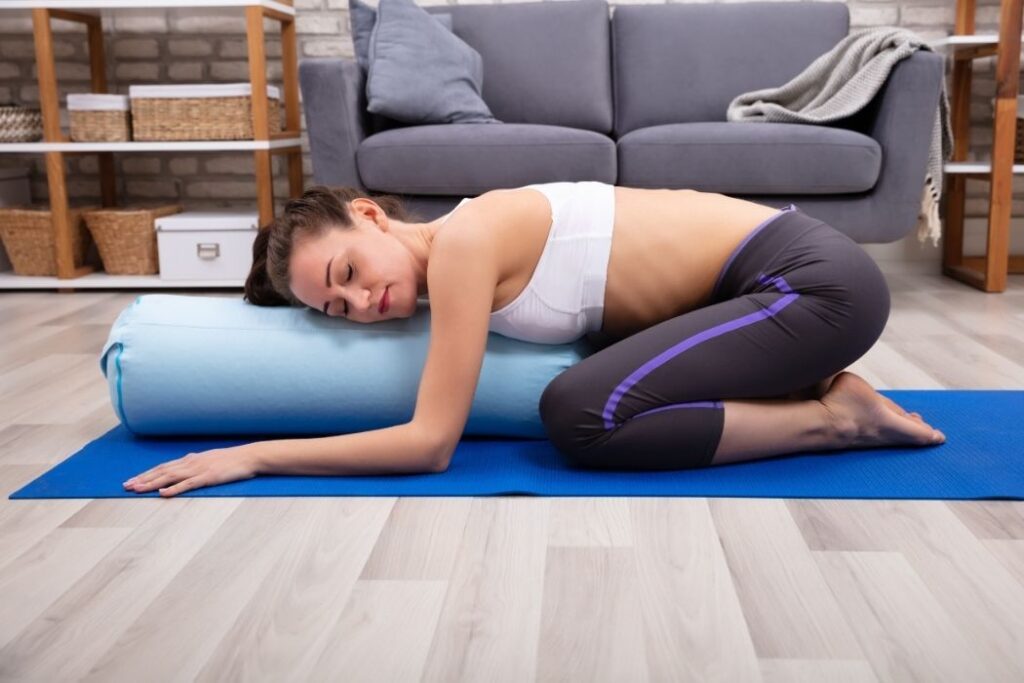 bolster balasana